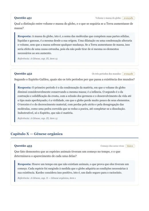 Página de exemplo 9 do questionário A Gênese