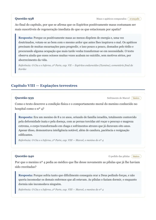 Página de exemplo 8 do questionário O Céu e o Inferno