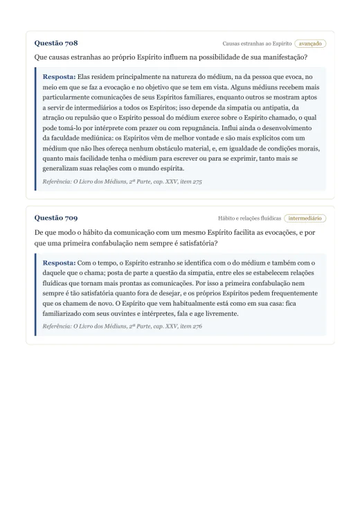Página de exemplo 4 do questionário O Livro dos Médiuns